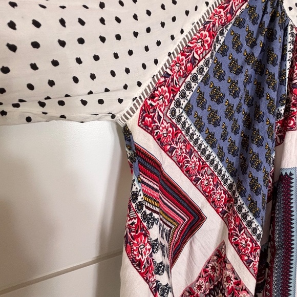 Beulah oversize boho flowy multiprint patchwork pullover blouse size S - Picture 7 of 13